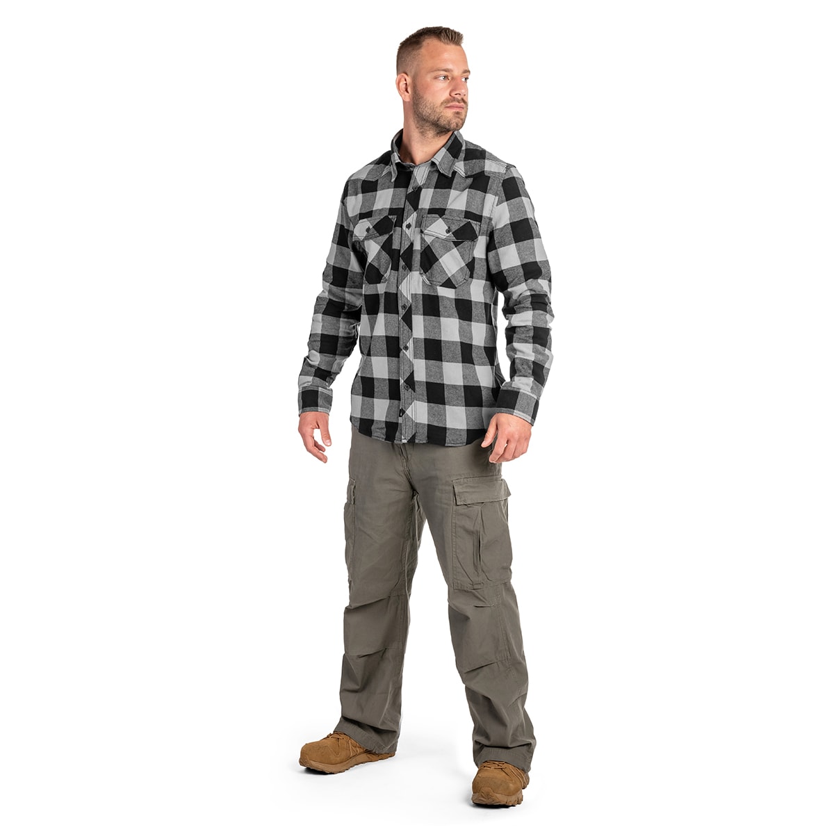 Brandit - Check Shirt - Hemd - Black/Charcoal