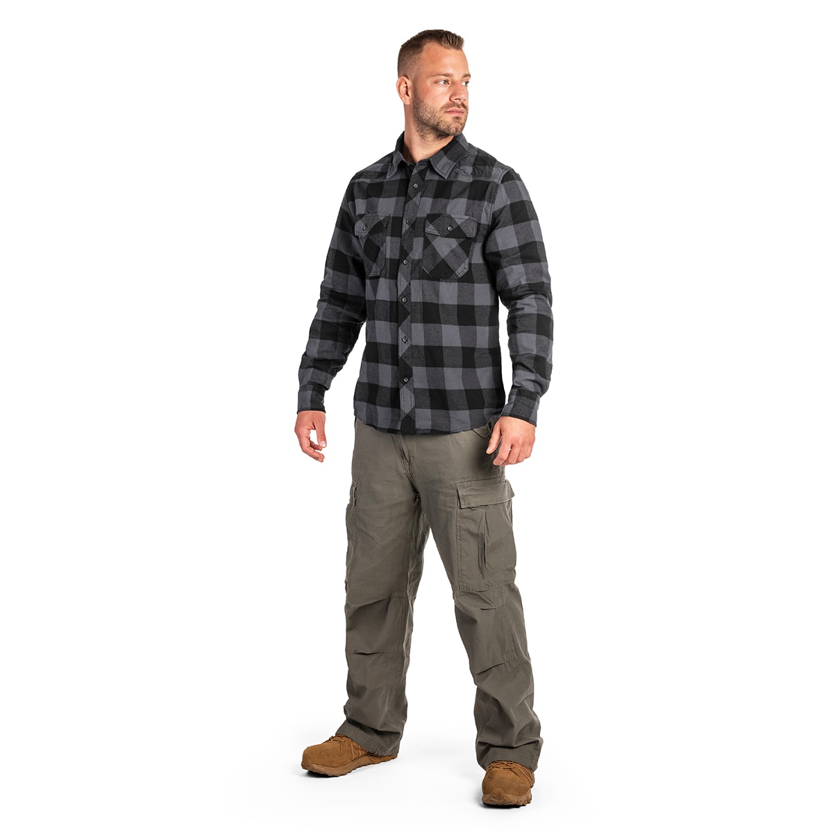 Brandit - Check Shirt - Hemd - Black/Grey