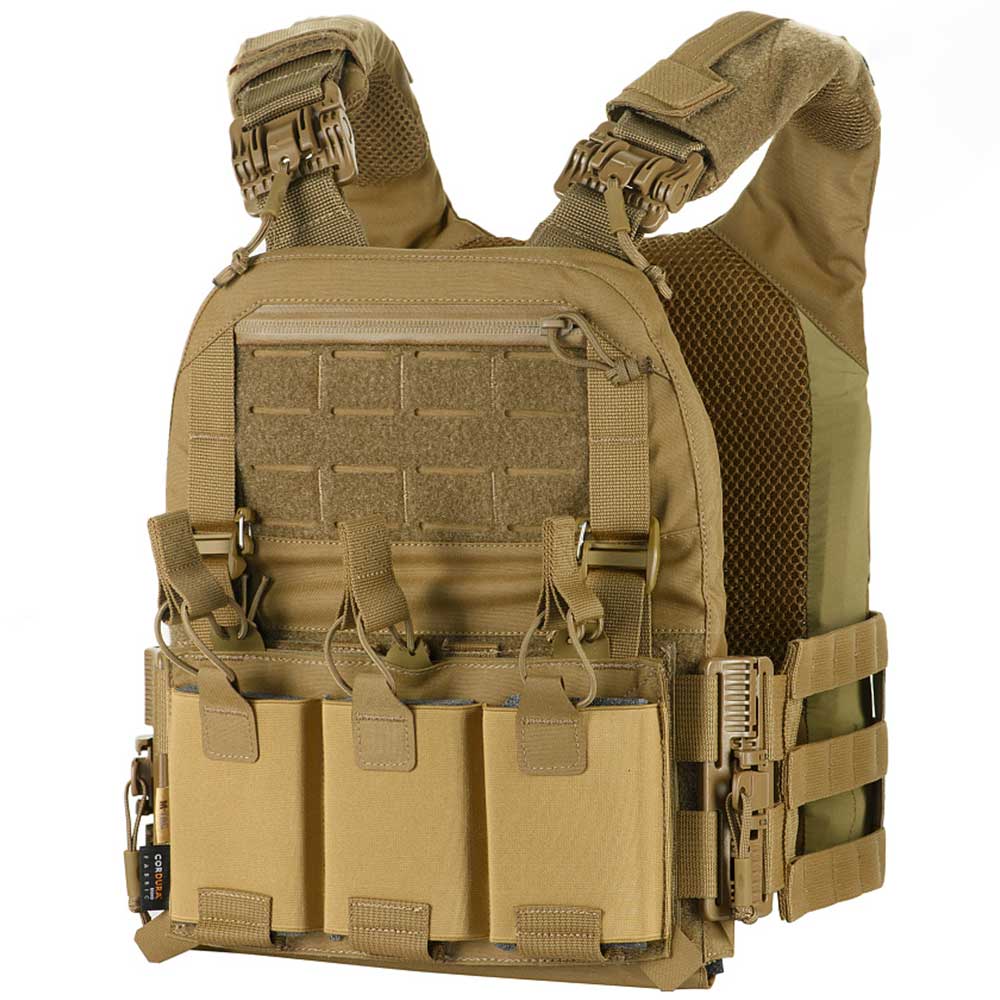 M-Tac - Cuirass Fast QRS - Plate Carrier Taktische Weste für Medium Platten - Coyote 