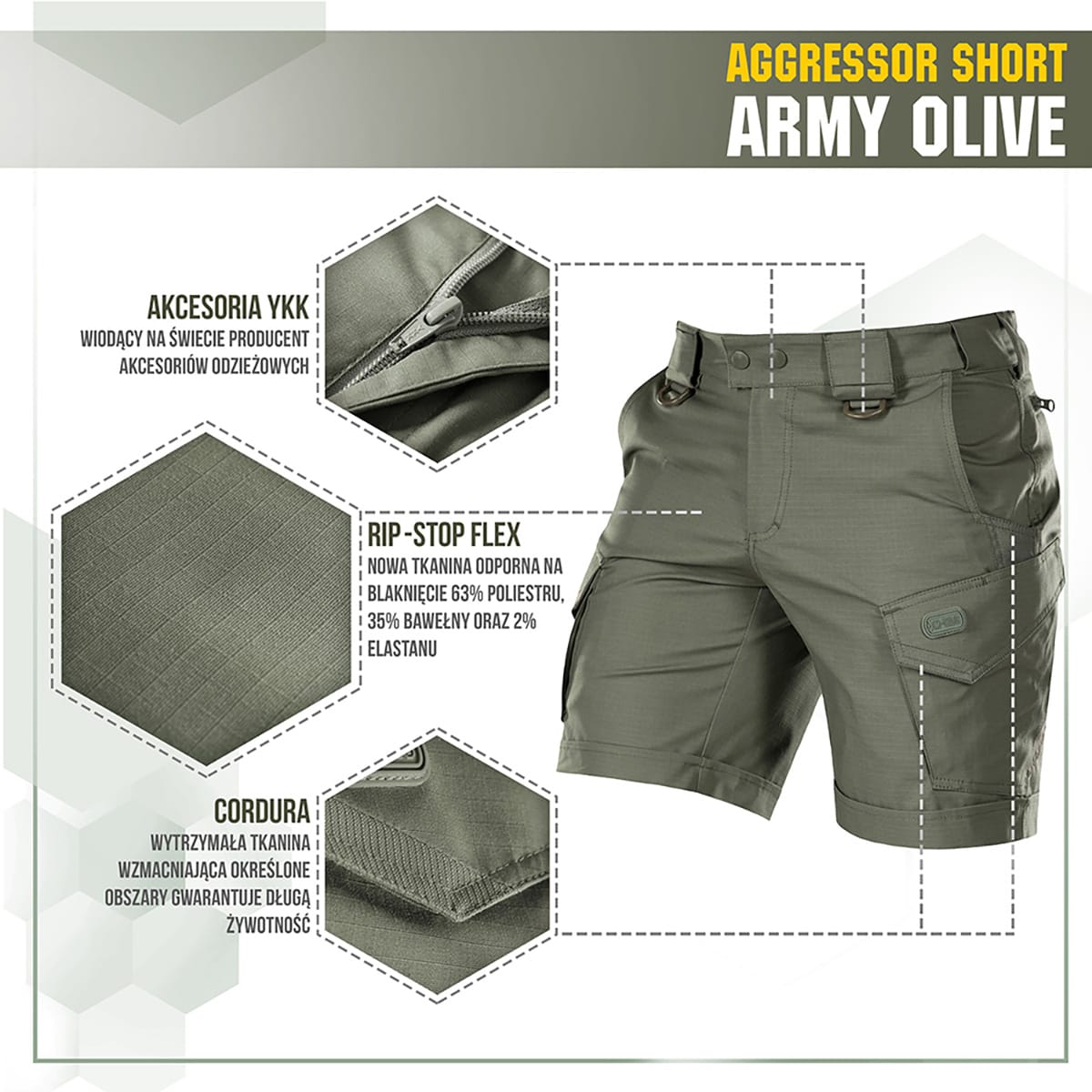 M-Tac - Aggressor Short - Shorts - Army Olive