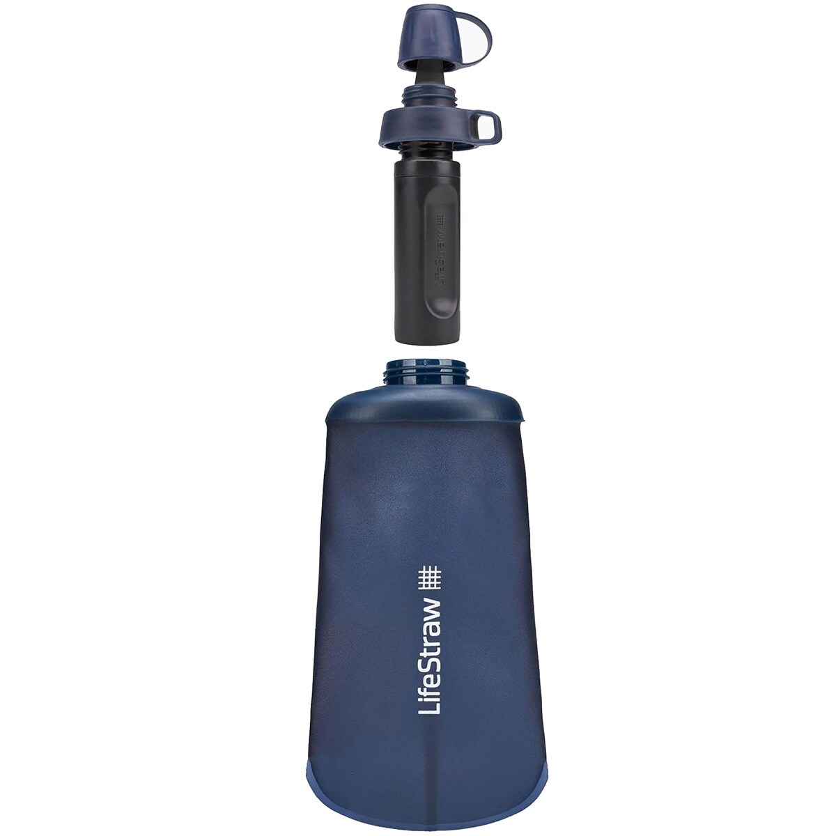 LifeStraw - Peak Squeeze Faltbare Trinkflasche mit Filter 650 ml - Mount Blue