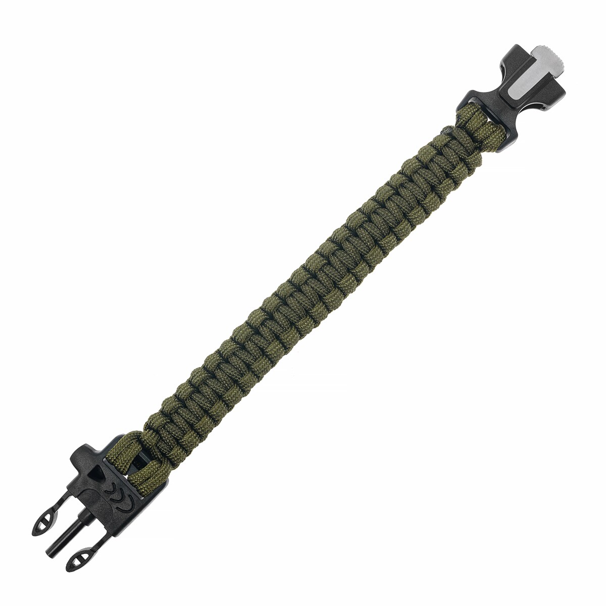 Badger Outdoor - Paracord Armband mi Feuerstein - Oliv