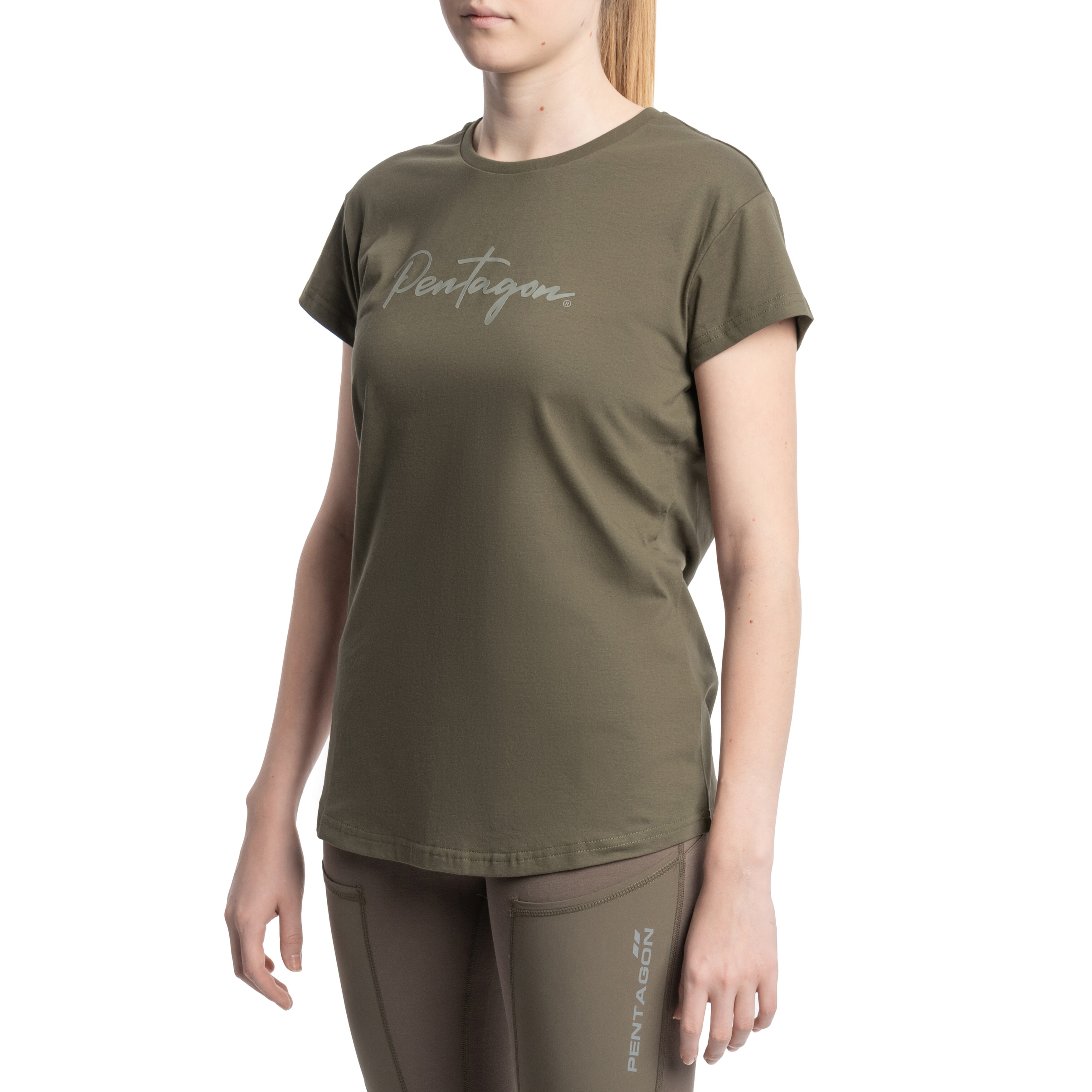Pentagon - Calligraphy - Damen-T-Shirt - RAL 7013