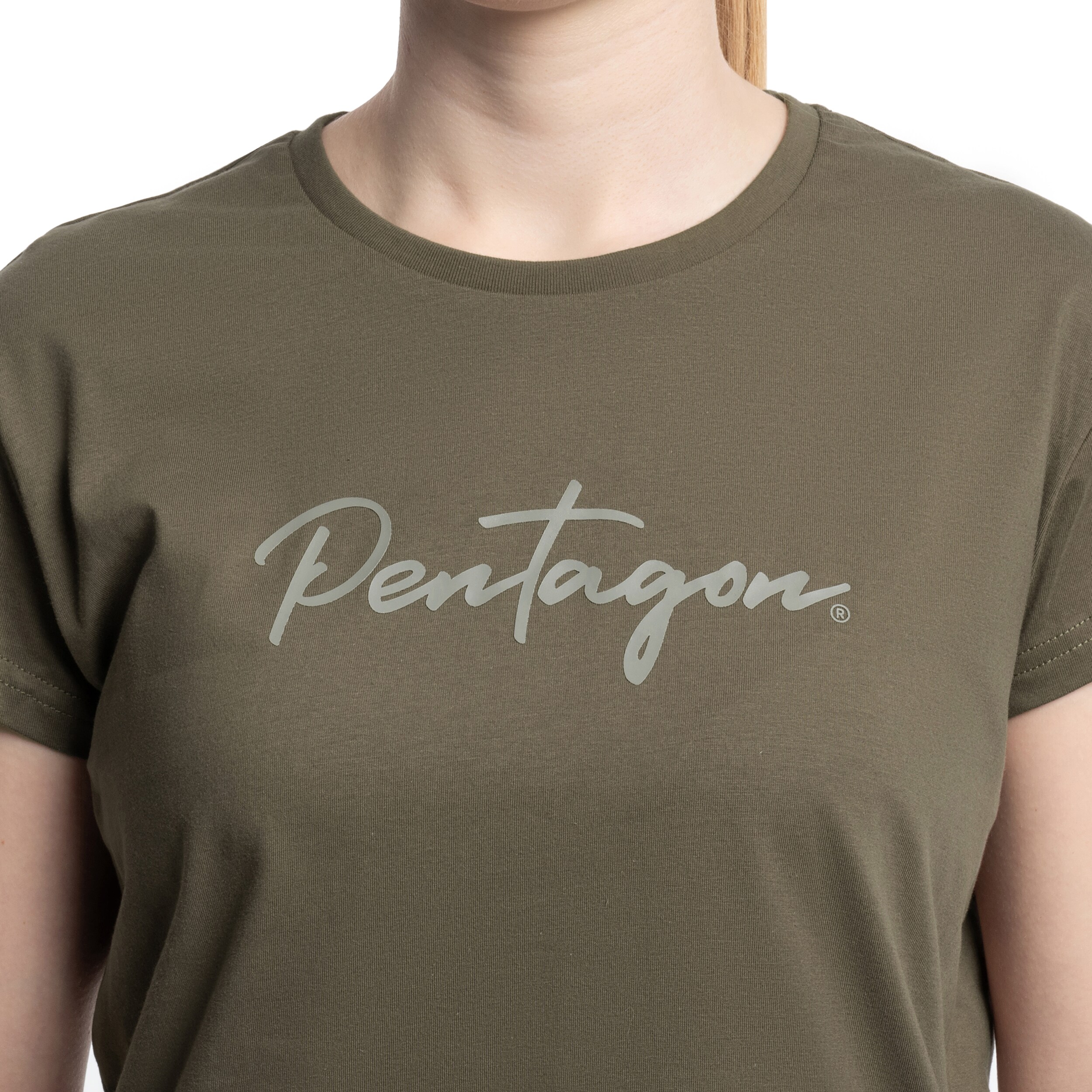 Pentagon - Calligraphy - Damen-T-Shirt - RAL 7013