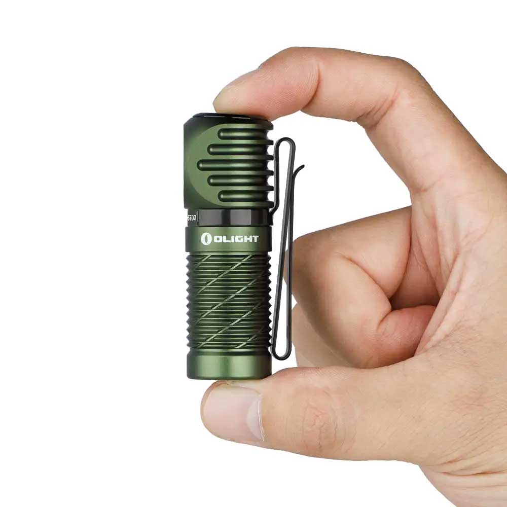 Olight - Perun 2 Mini Kit Cool White - Stirn- und Winkeltaschenlampe mit Stirnband - OD Green - 1100 Lumen