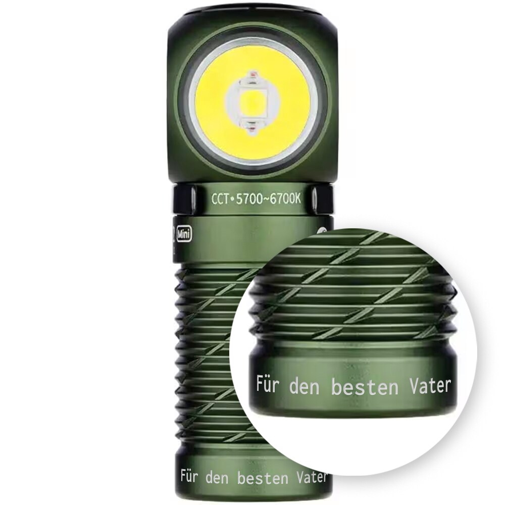 Olight - Perun 2 Mini Kit Cool White - Stirn- und Winkeltaschenlampe mit Stirnband - OD Green - 1100 Lumen