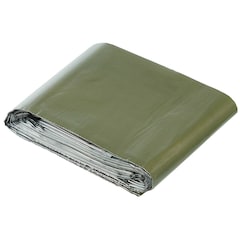 MFH - Emergency Blanket - Rettungsdecke/NRC-Folie 132 x 213 cm - Silver/OD Green