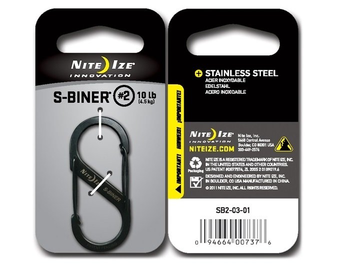 Nite Ize - S-Biner 2 Black Steel - Karabinerhaken