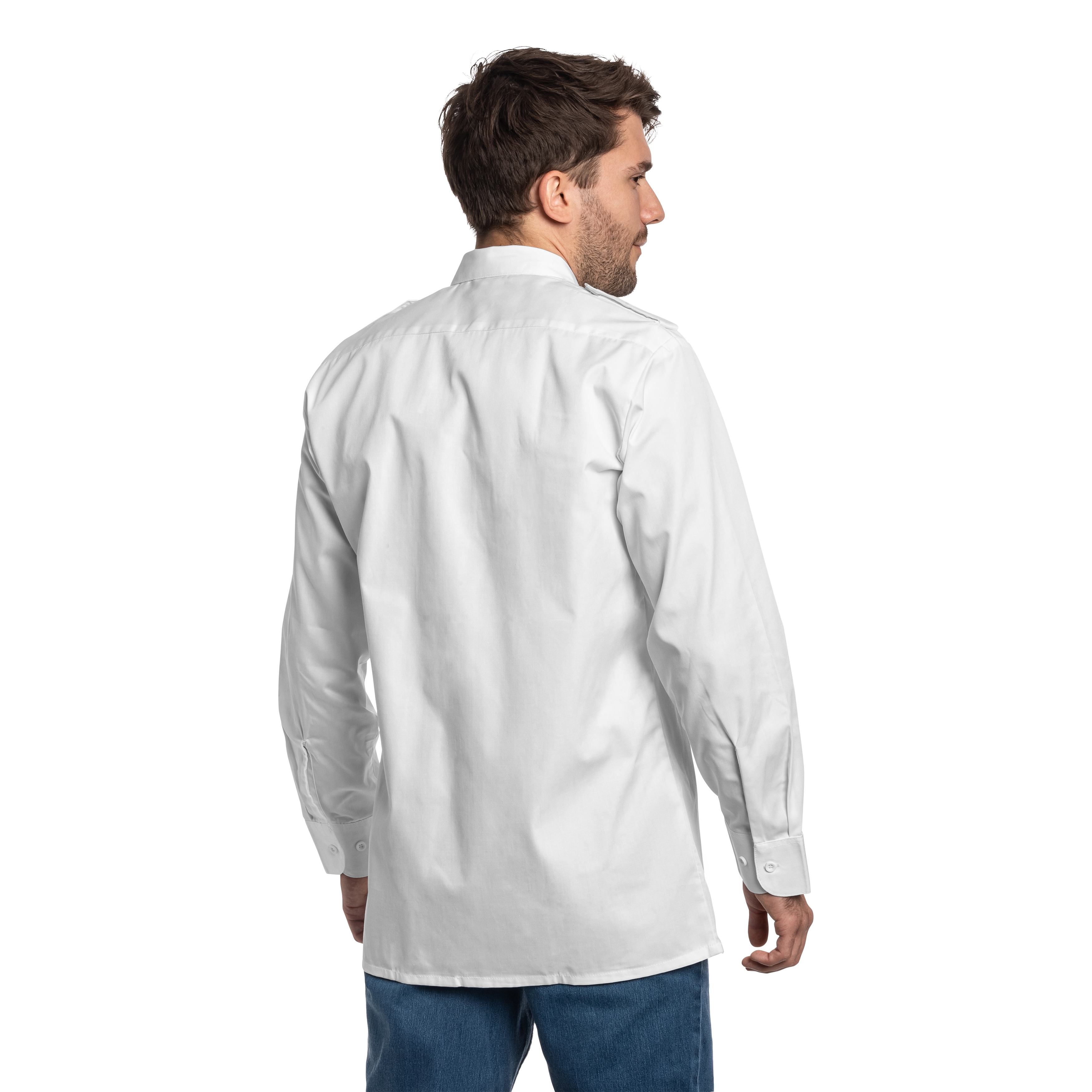 Mil-Tec Service Long Sleeve Shirt Hemd - White