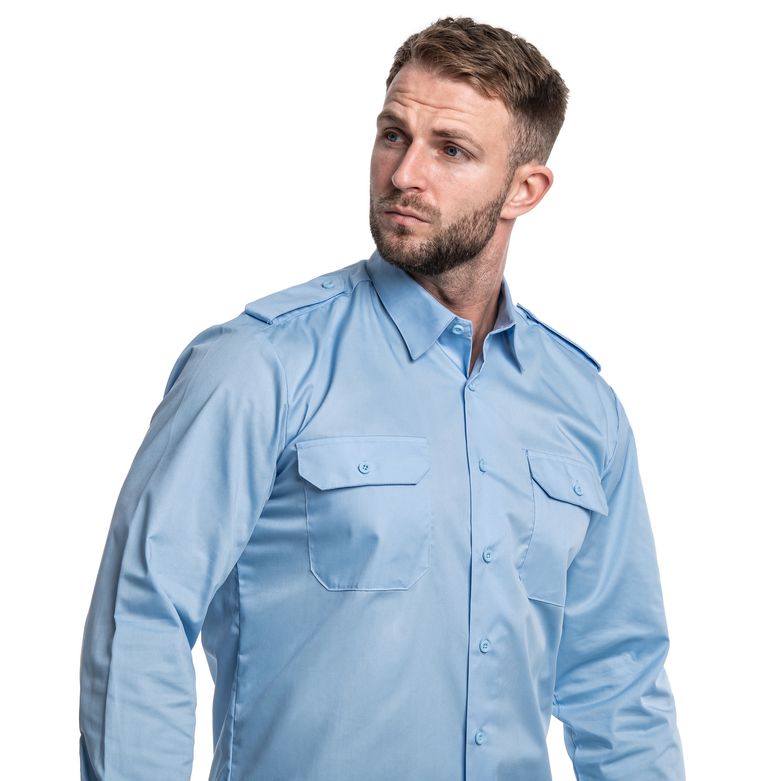 Mil-Tec - Service Long Sleeve Shirt - Hemd - Hellblau