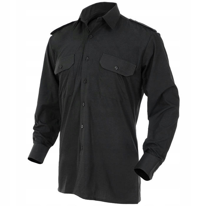 Mil-Tec - Service Long Sleeve Shirt - Hemd - Black