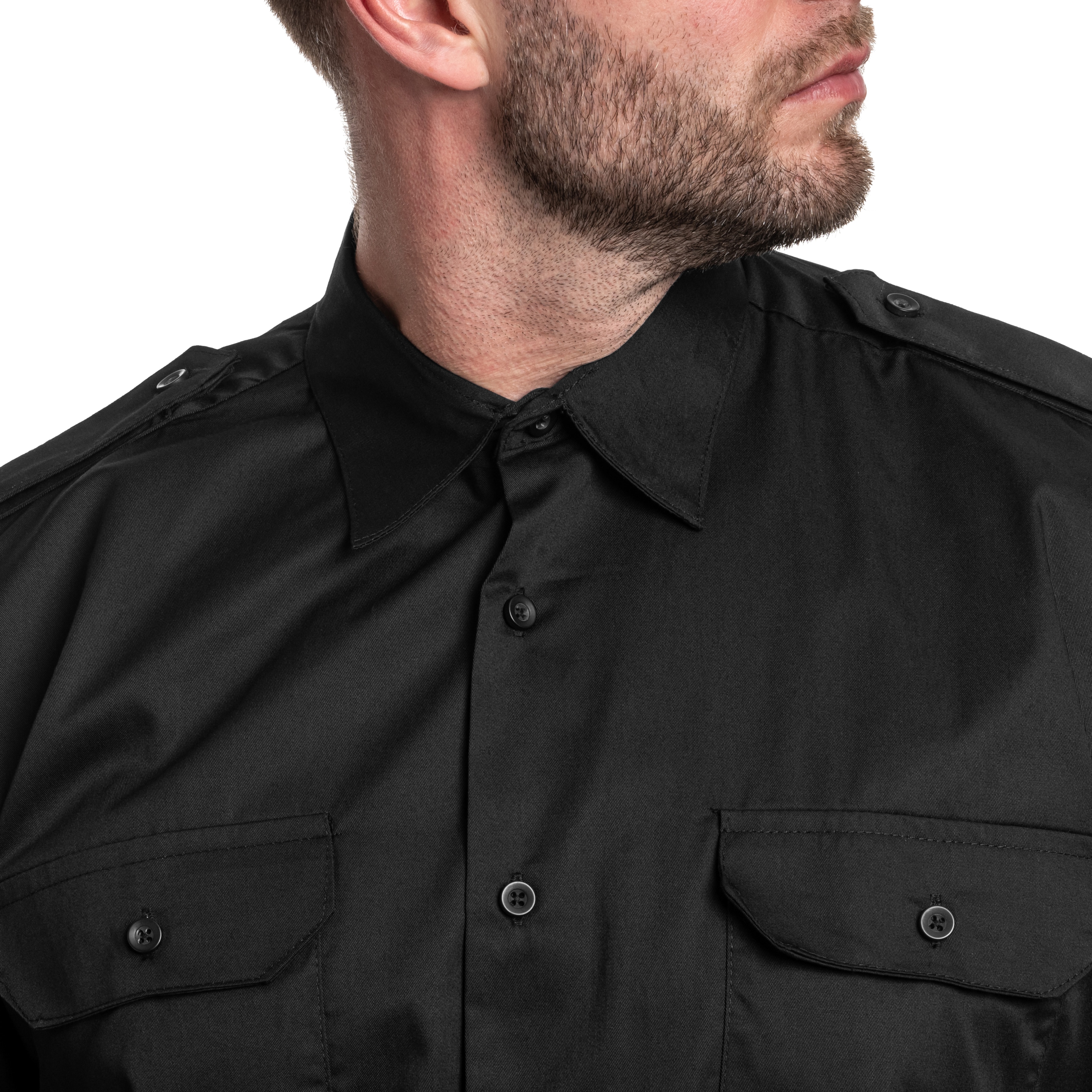 Mil-Tec - Service Long Sleeve Shirt - Hemd - Black