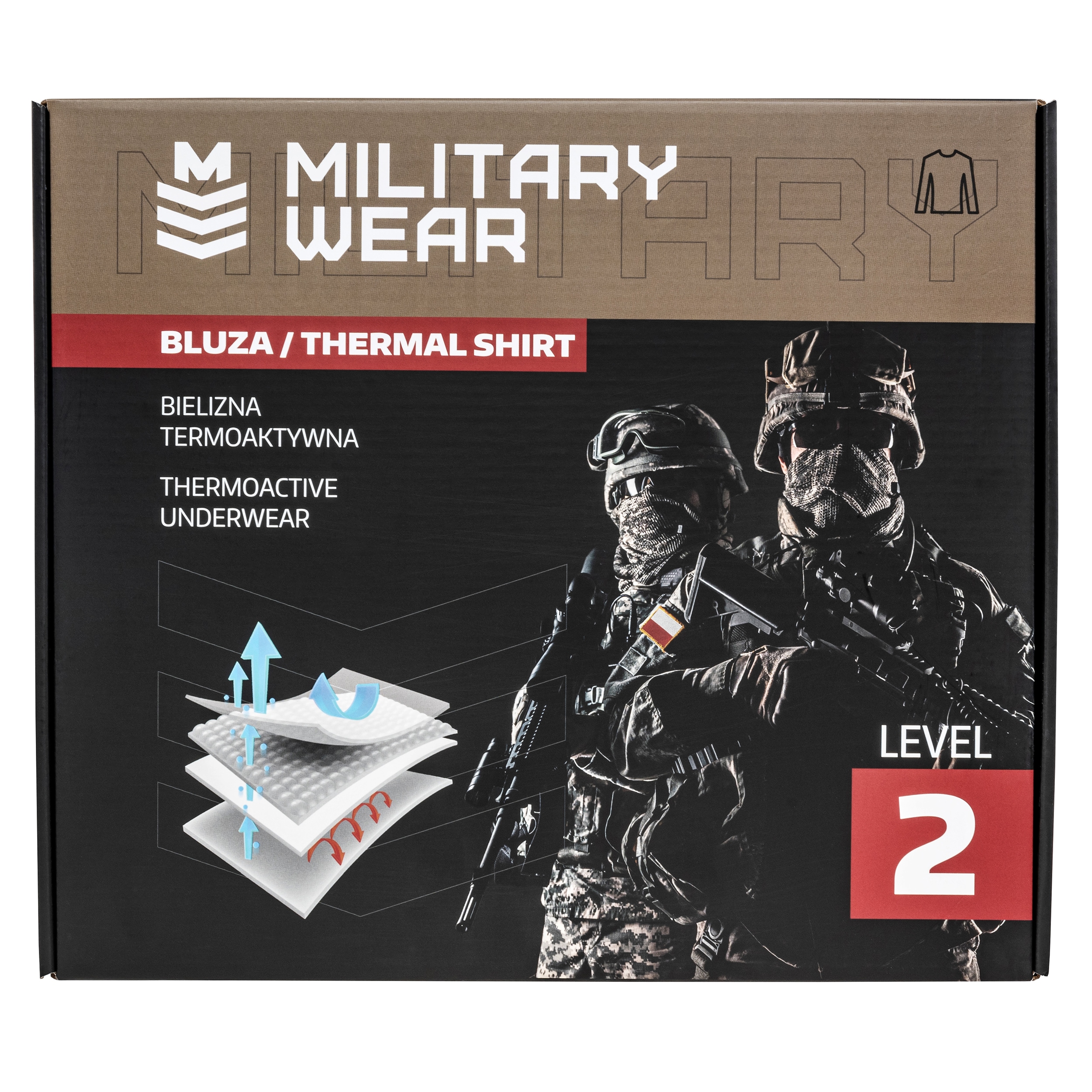 Military Wear Tactical Level 2 Thermo-T-Shirt - Black