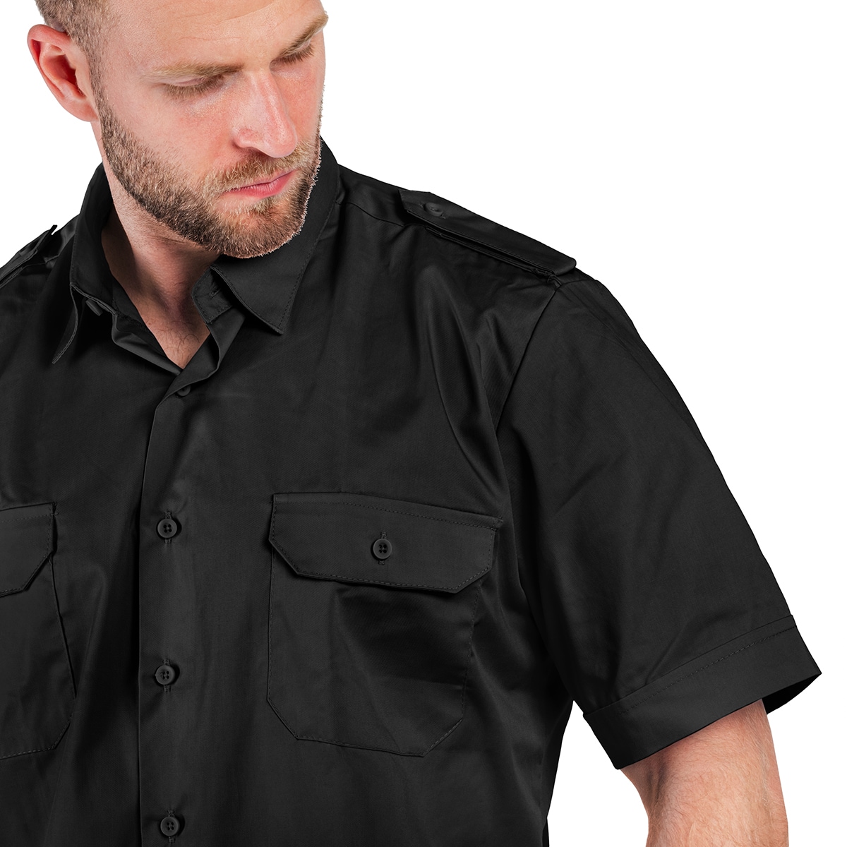 Mil-Tec - Service Short Sleeve Shirt - Hemd - Black