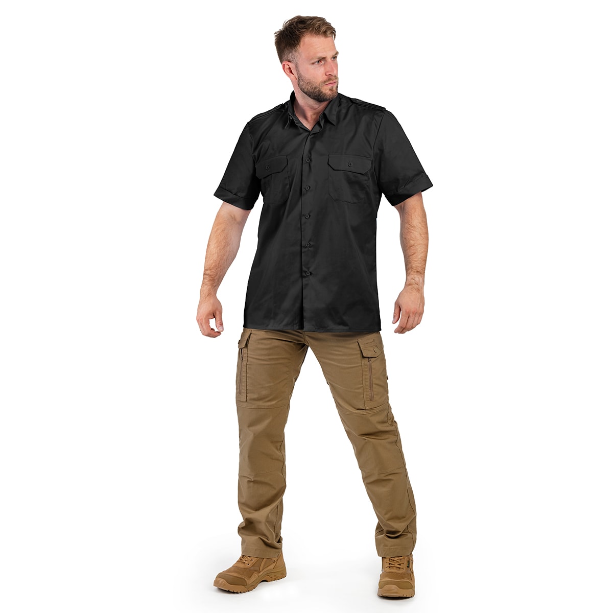 Mil-Tec - Service Short Sleeve Shirt - Hemd - Black