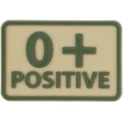 Emblem - Blutgruppe 0 Rh+ Khaki - 2 Stk.