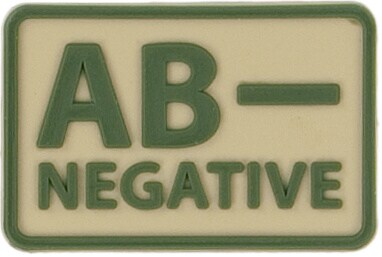 Emblem - Blutgruppe AB Rh- Khaki - 2 Stk.