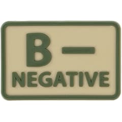 Emblem - Blutgruppe B Rh- Khaki - 2 Stk.