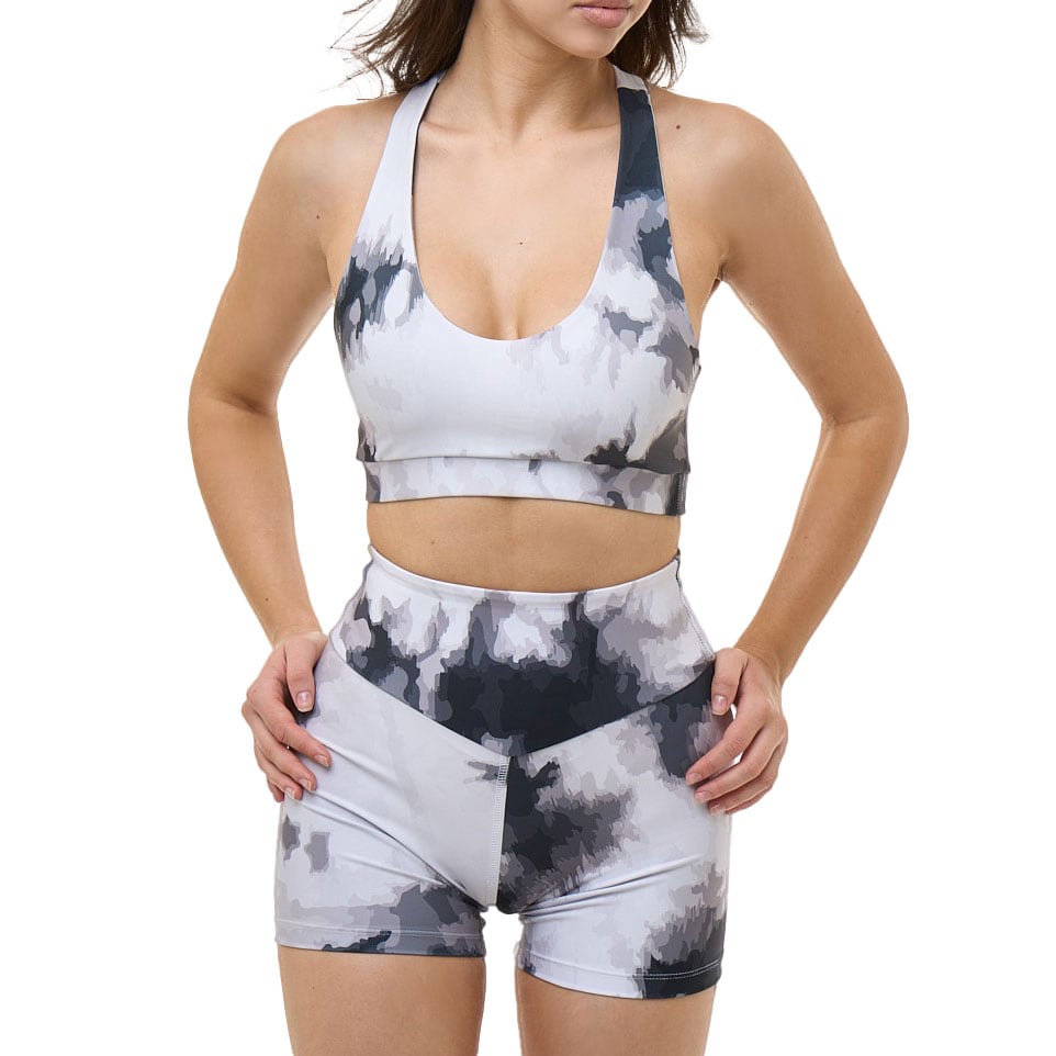 Military Gym Wear - Damenshorts - Tie Dye Graphite