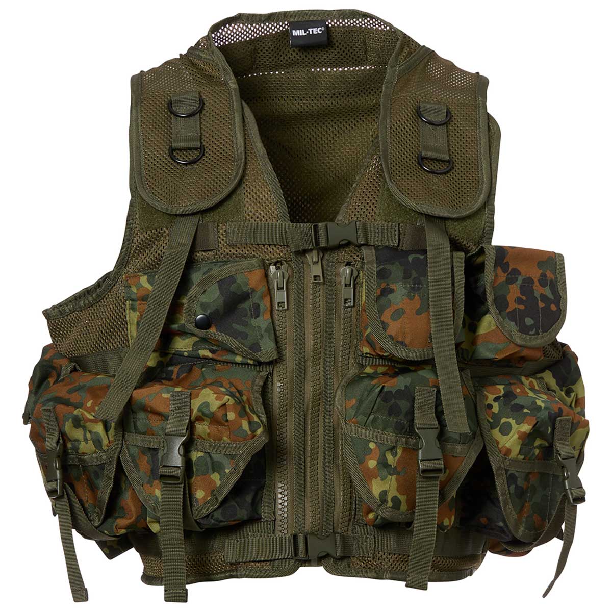 Mil-Tec - 9 Pockets Tactical Vest - Taktische Weste - Flecktarn