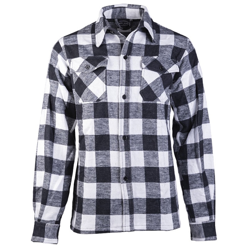 Mil-Tec - Flannel Shirt Longsleeve - Hemd - Black/White