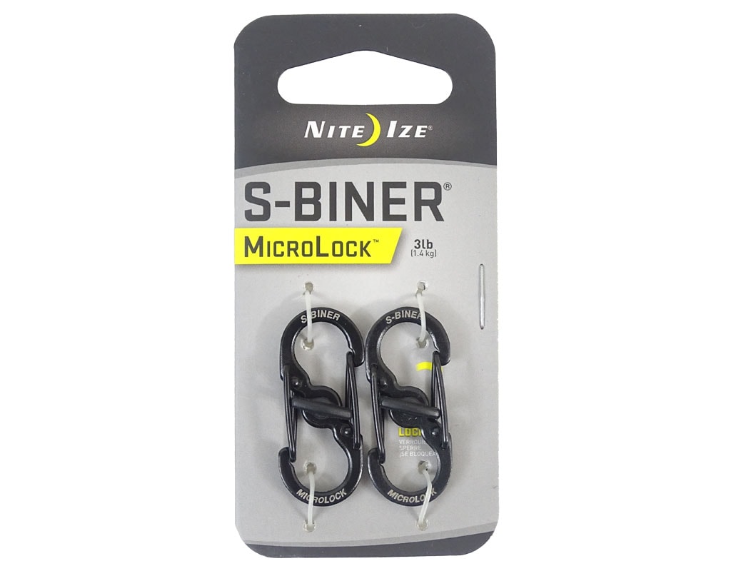 Nite Ize - S-Biner MicroLock Black - Karabinerhaken - 2 Stk.