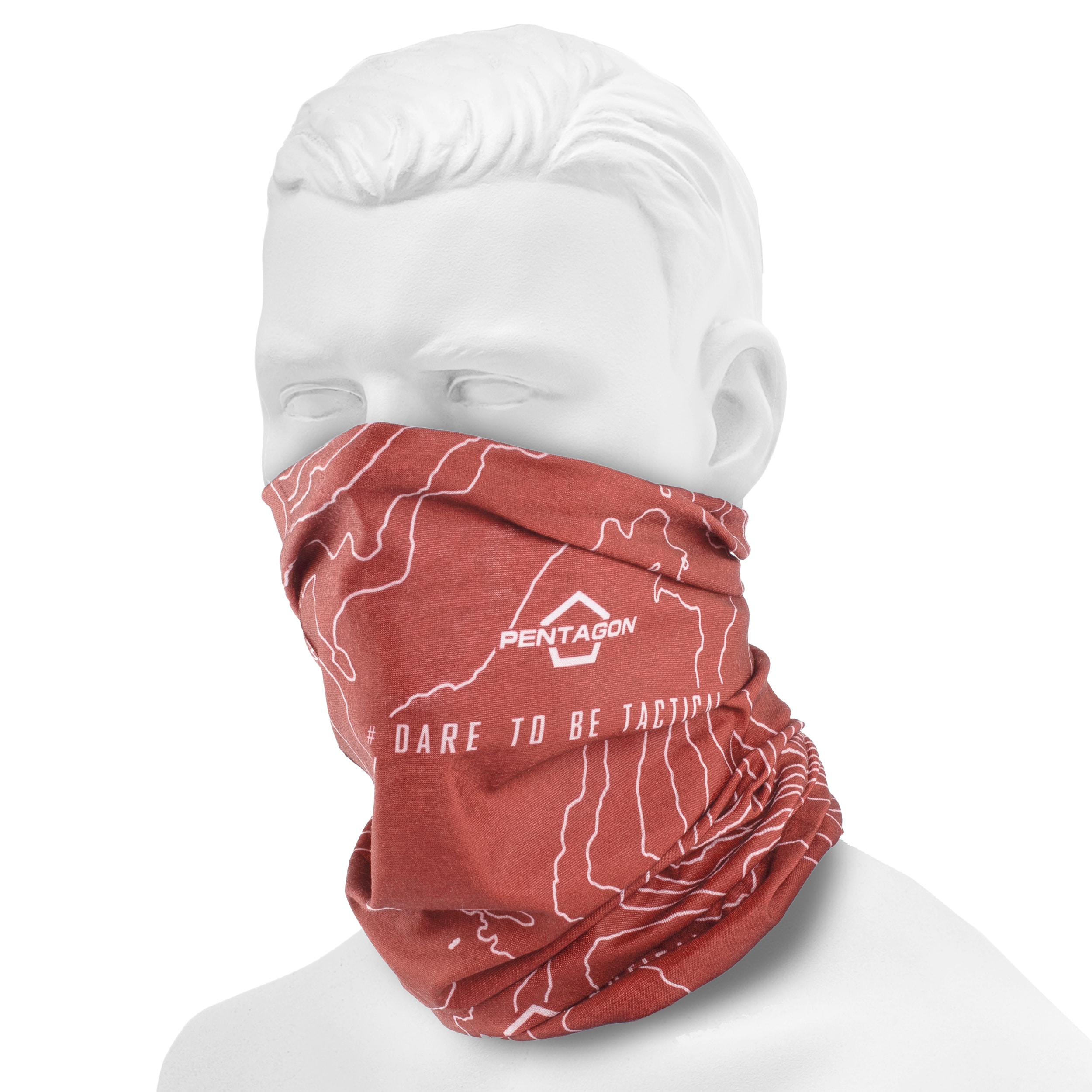 Pentagon - Skiron Topographic Map - Schlauchschal Maroon Red