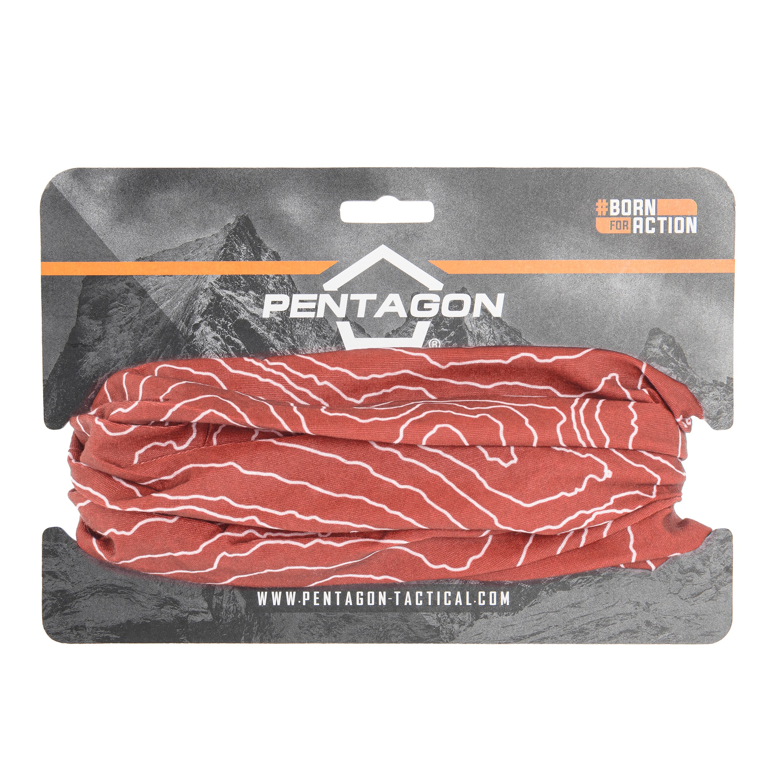 Pentagon - Skiron Topographic Map - Schlauchschal Maroon Red