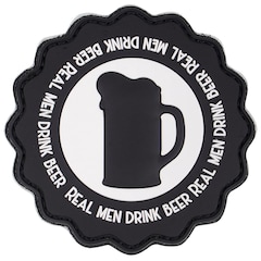 101 Inc. - 3D Real Men Drink Beer - 3D-Aufnäher - schwarz