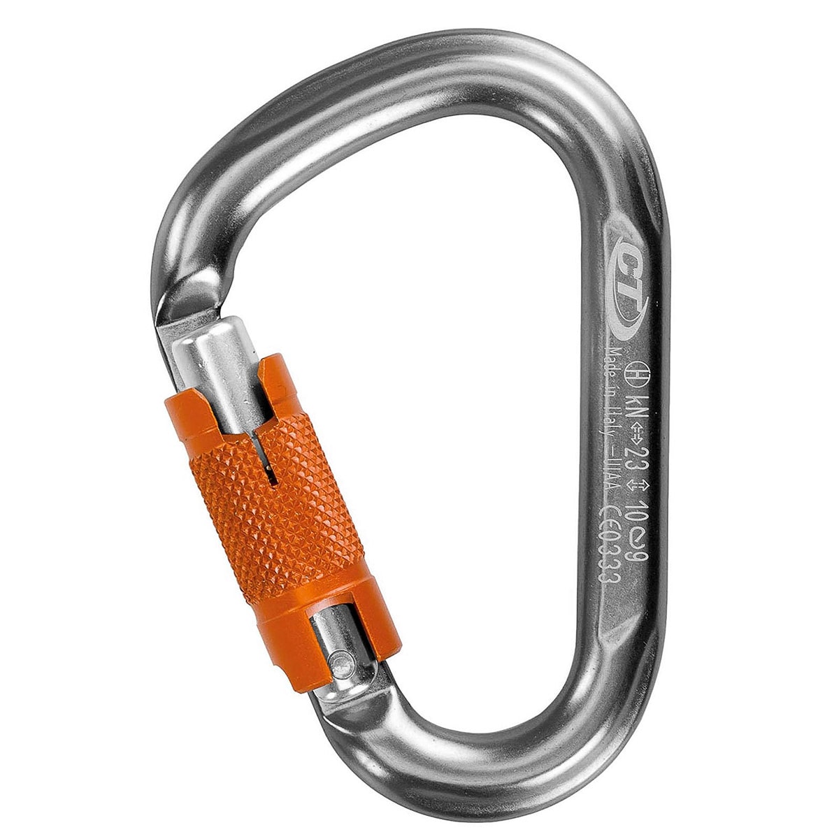 Climbing Technology - HMS Snappy CF WG - Karabiner zum Klettern - Grey/Orange 