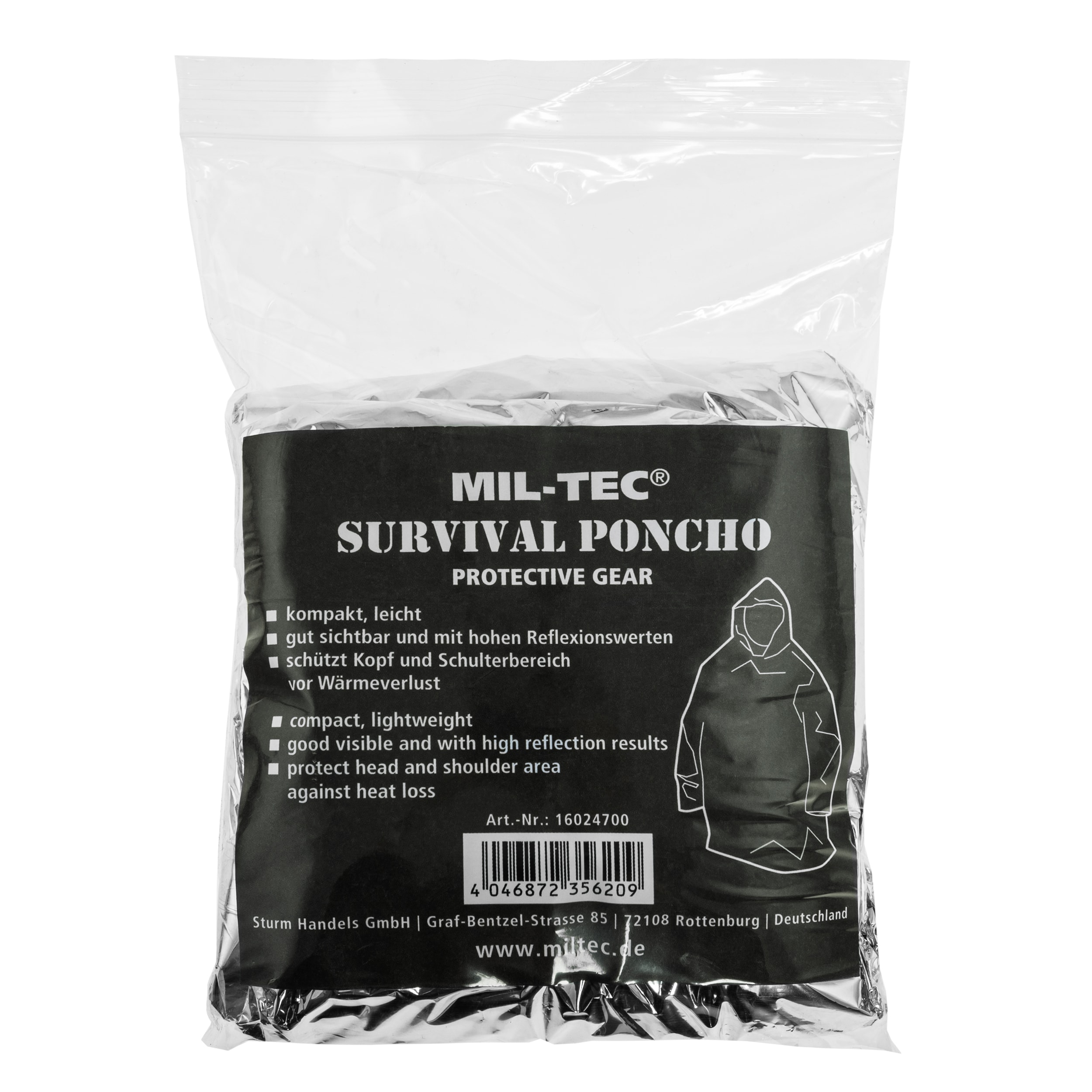 Mil-Tec - Survival Poncho - Silver 