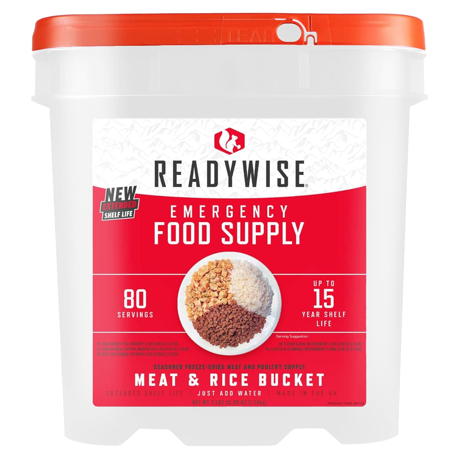 ReadyWise - Gefriergetrocknete Lebensmittel 80 Fleisch- und Reisportionen