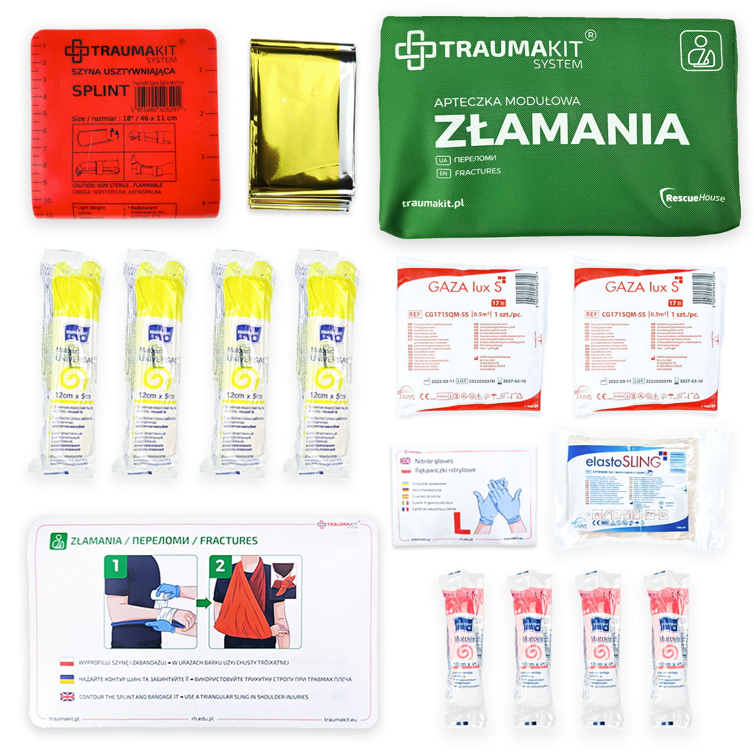 AedMax - Trauma Kit Z - Erste-Hilfe-Set - Knochenbrüche