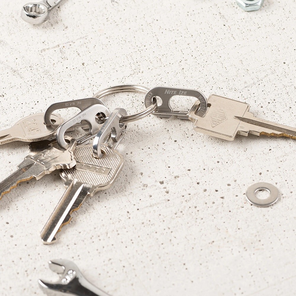 Nite Ize - KeyRing MicroLink - Schlüsselanhänger mit Karabinerhaken - Silber