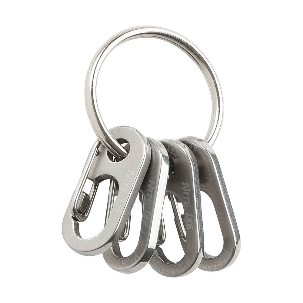 Nite Ize - KeyRing MicroLink - Schlüsselanhänger mit Karabinerhaken - Silber