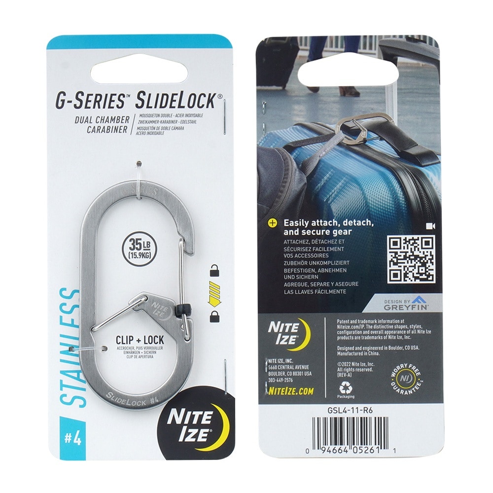 Nite Ize - G-Series SlideLock 4 - Karabinerhaken - Steel