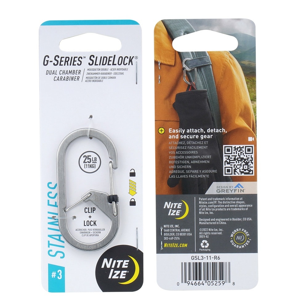 Nite Ize - G-Series SlideLock 3 - Karabinerhaken - Steel