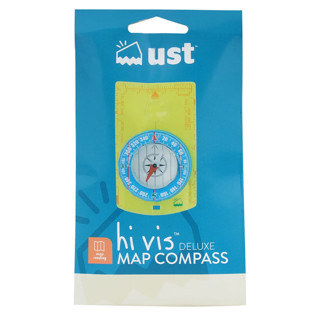 UST - Hi Vis Deluxe Map Compass - Kartenkompass - Blau