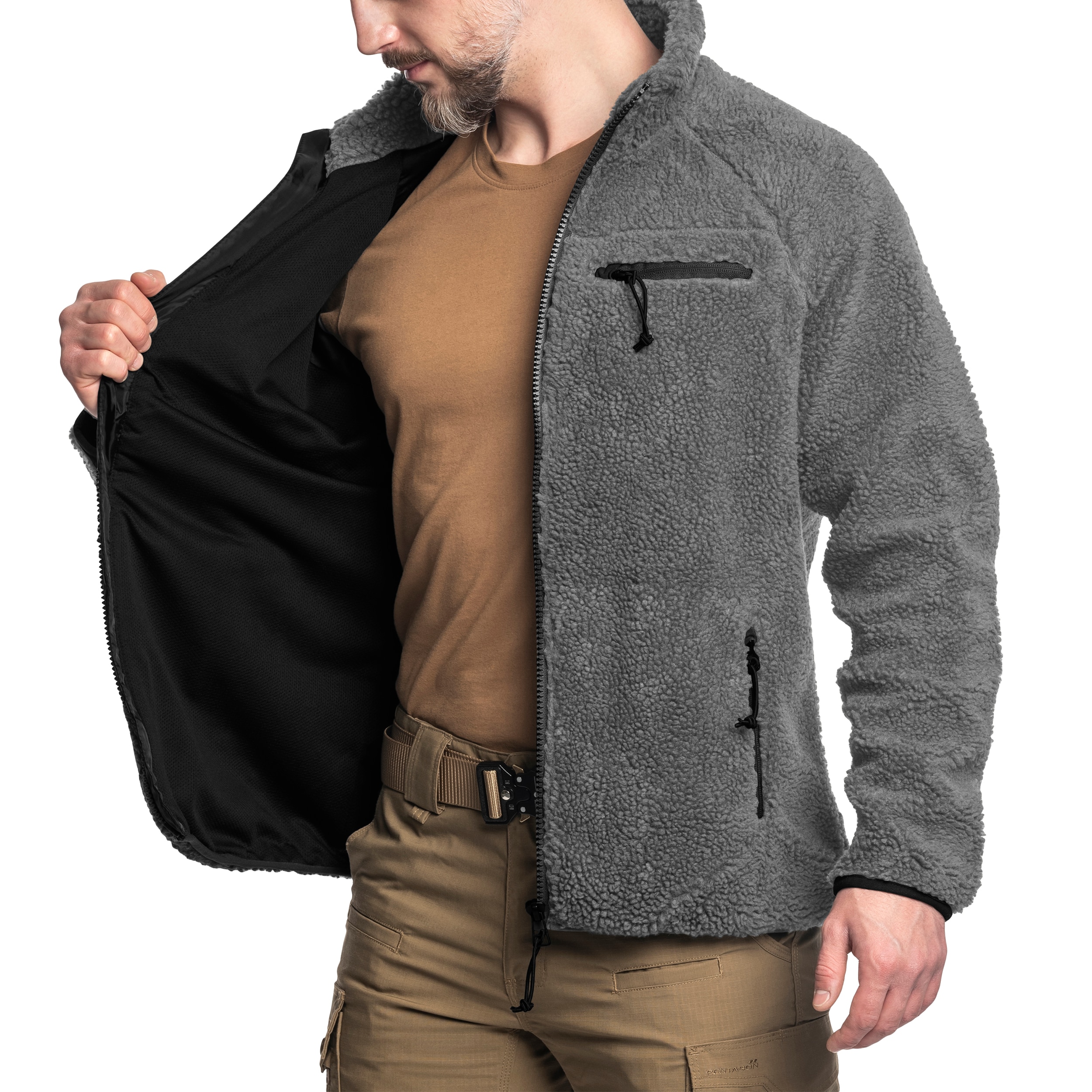 Brandit - Teddyfleece Jacket - Teddy-Fleecejacke - Anthracite
