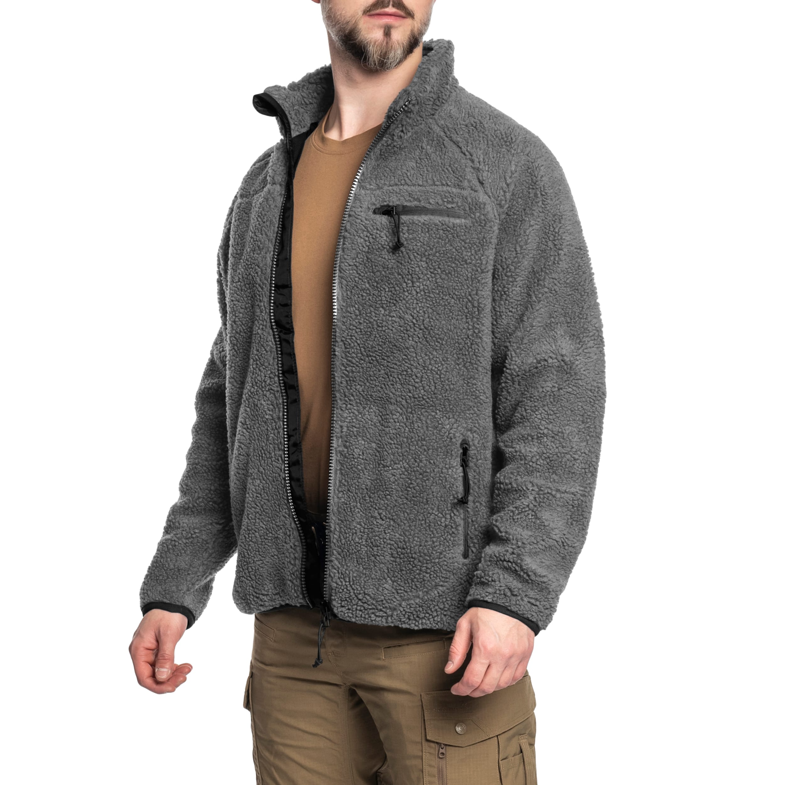 Brandit - Teddyfleece Jacket - Teddy-Fleecejacke - Anthracite