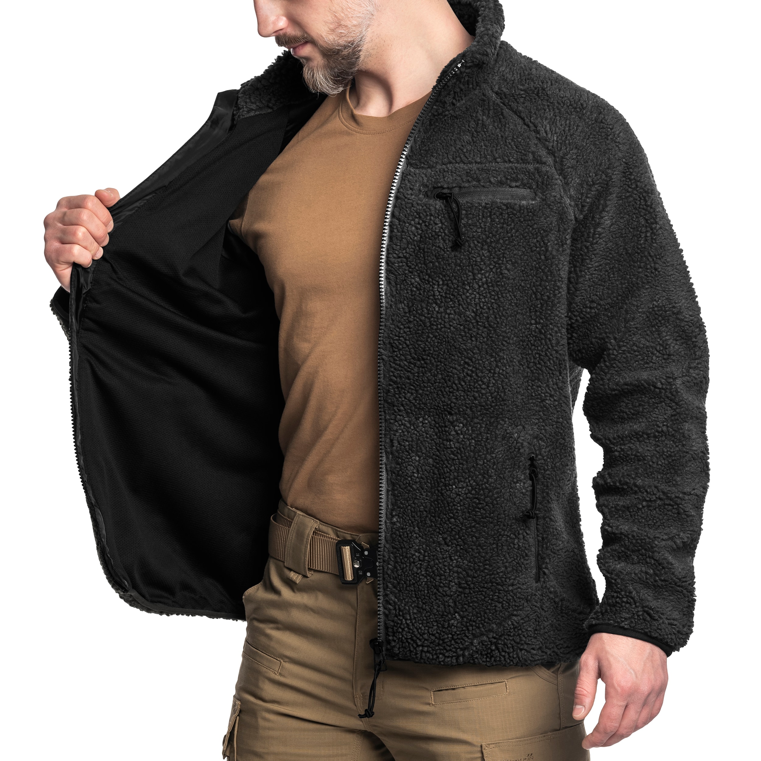 Brandit - Teddyfleece Jacket - Teddy-Fleecejacke - Black
