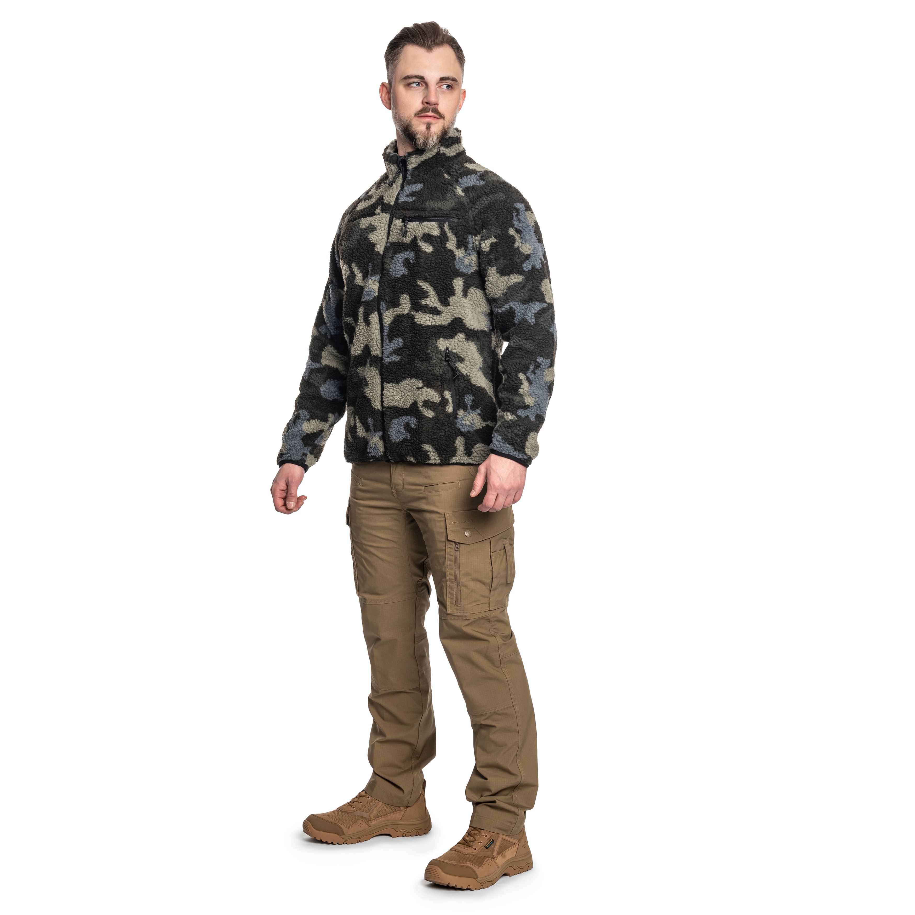 Brandit - Teddyfleece Jacket - Teddy-Fleecejacke - Dark Camo