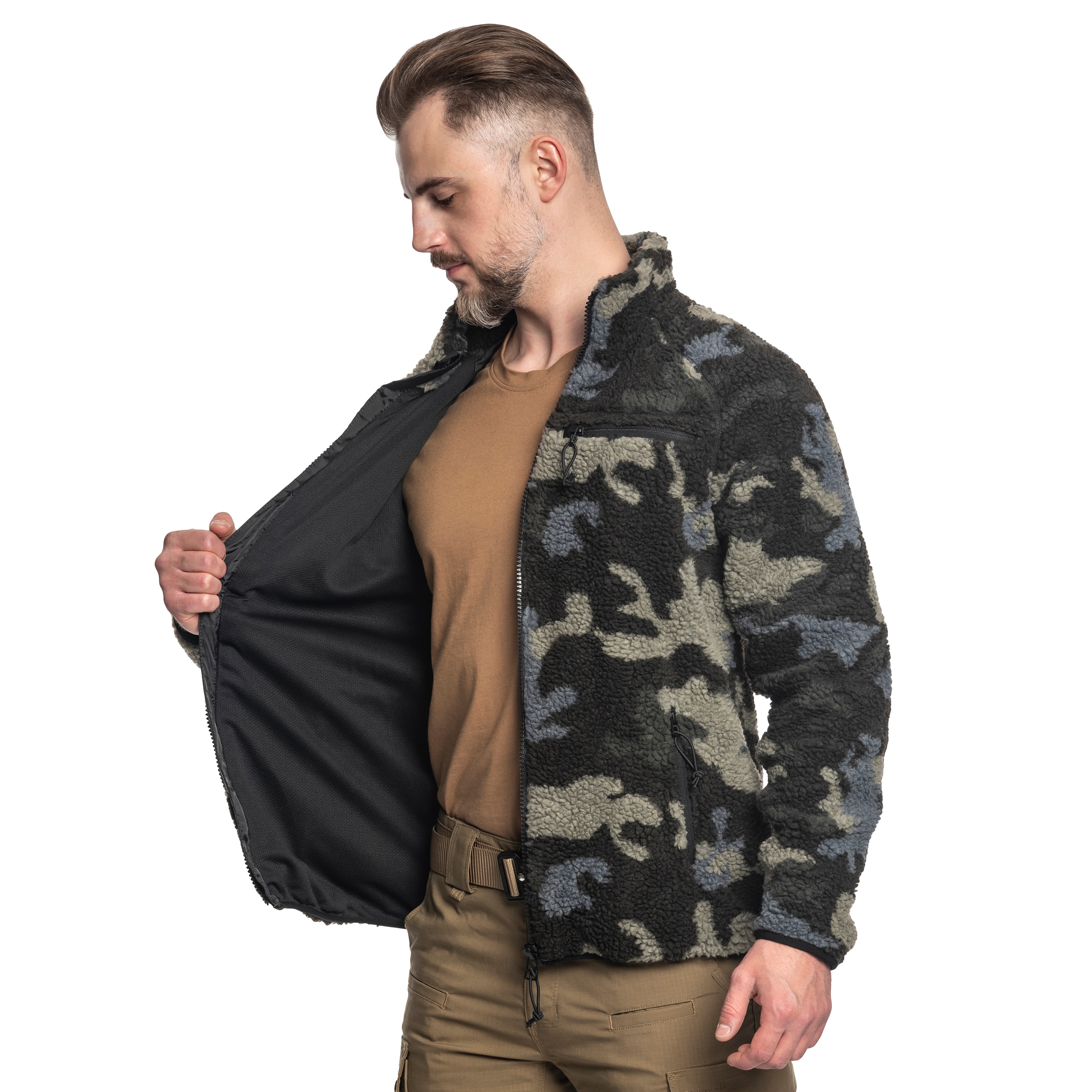 Brandit - Teddyfleece Jacket - Teddy-Fleecejacke - Dark Camo