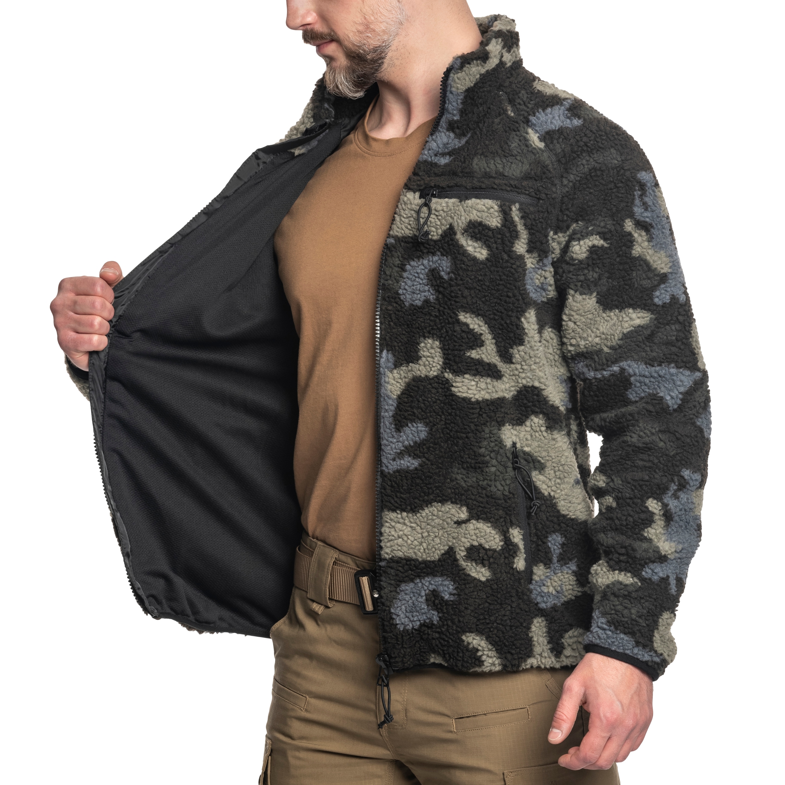 Brandit - Teddyfleece Jacket - Teddy-Fleecejacke - Dark Camo