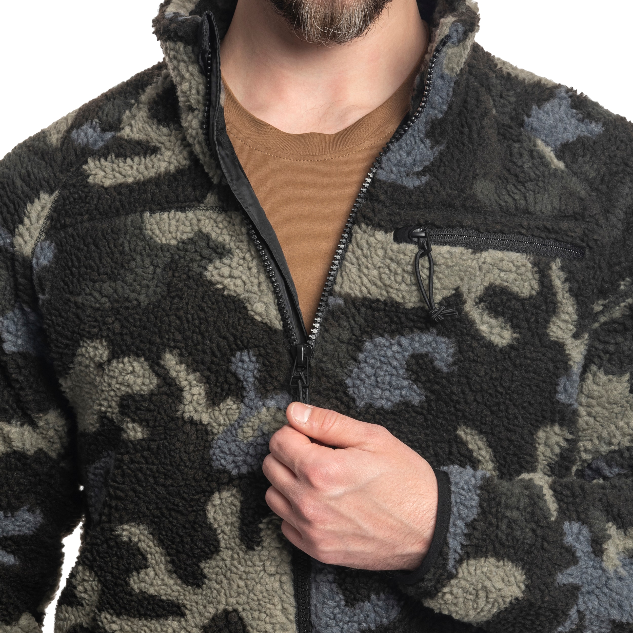 Brandit - Teddyfleece Jacket - Teddy-Fleecejacke - Dark Camo