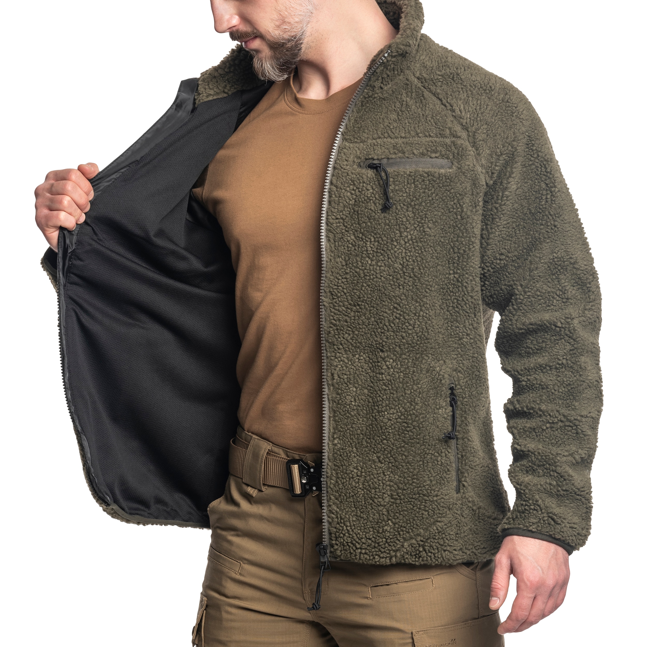 Brandit - Teddyfleece Jacket - Teddy-Fleecejacke - Olive