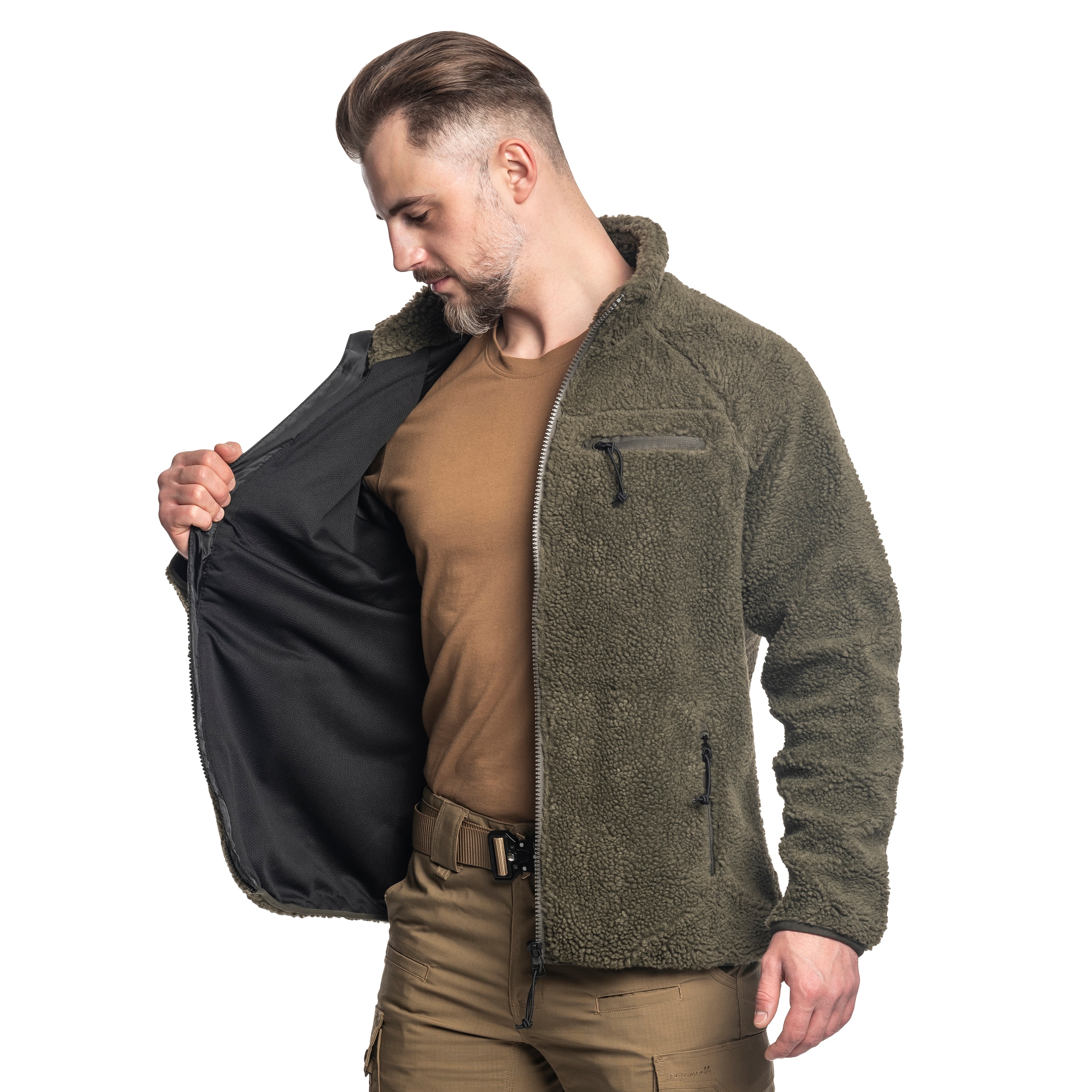 Brandit - Teddyfleece Jacket - Teddy-Fleecejacke - Olive