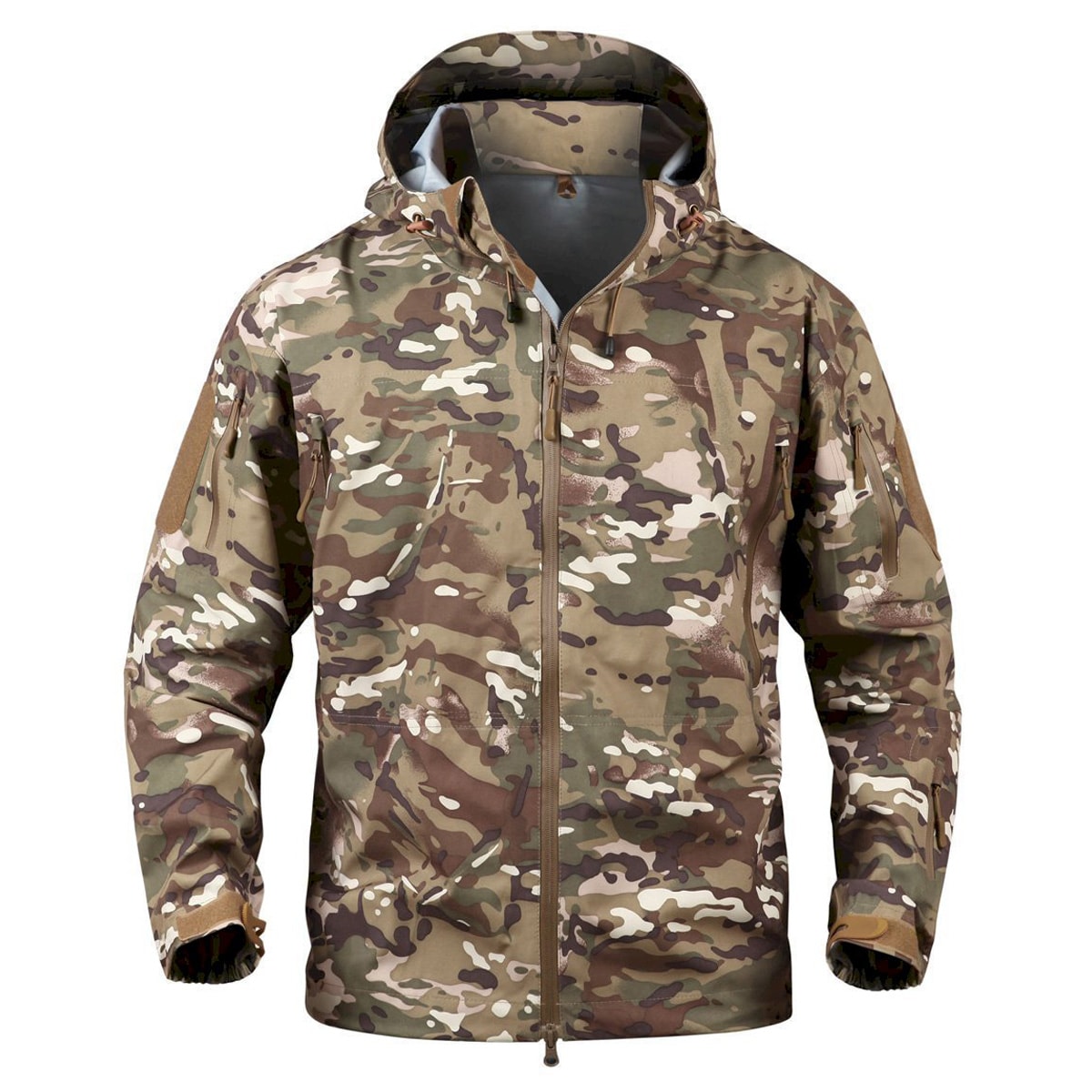 Texar - ECWCS Hardshell Comodo - Wasserdichte Jacke mit Velcro-Klettverschlüssen - Arid MC Camo