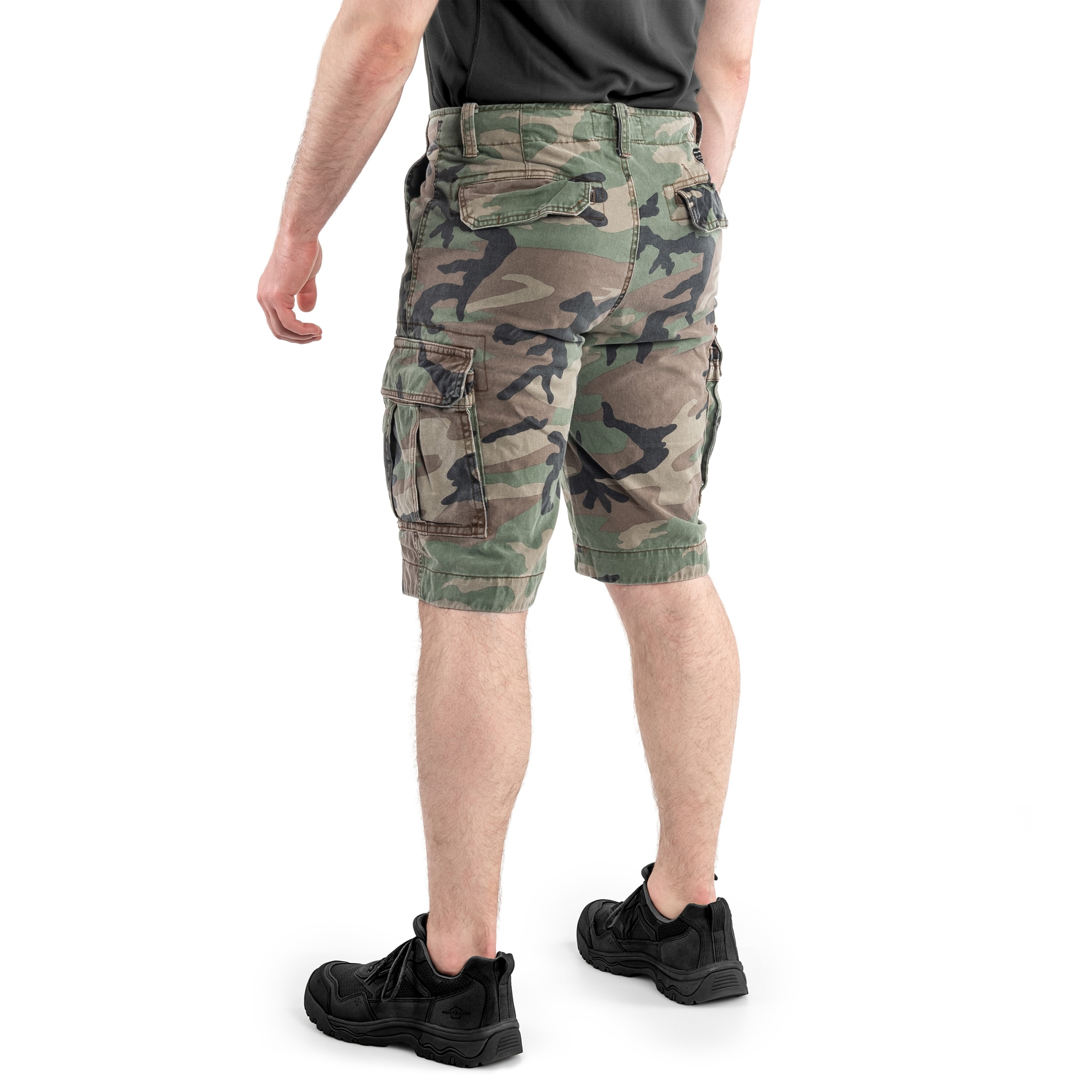 Mil-Tec - Vintage Prewash - Taktische Shorts - Woodland