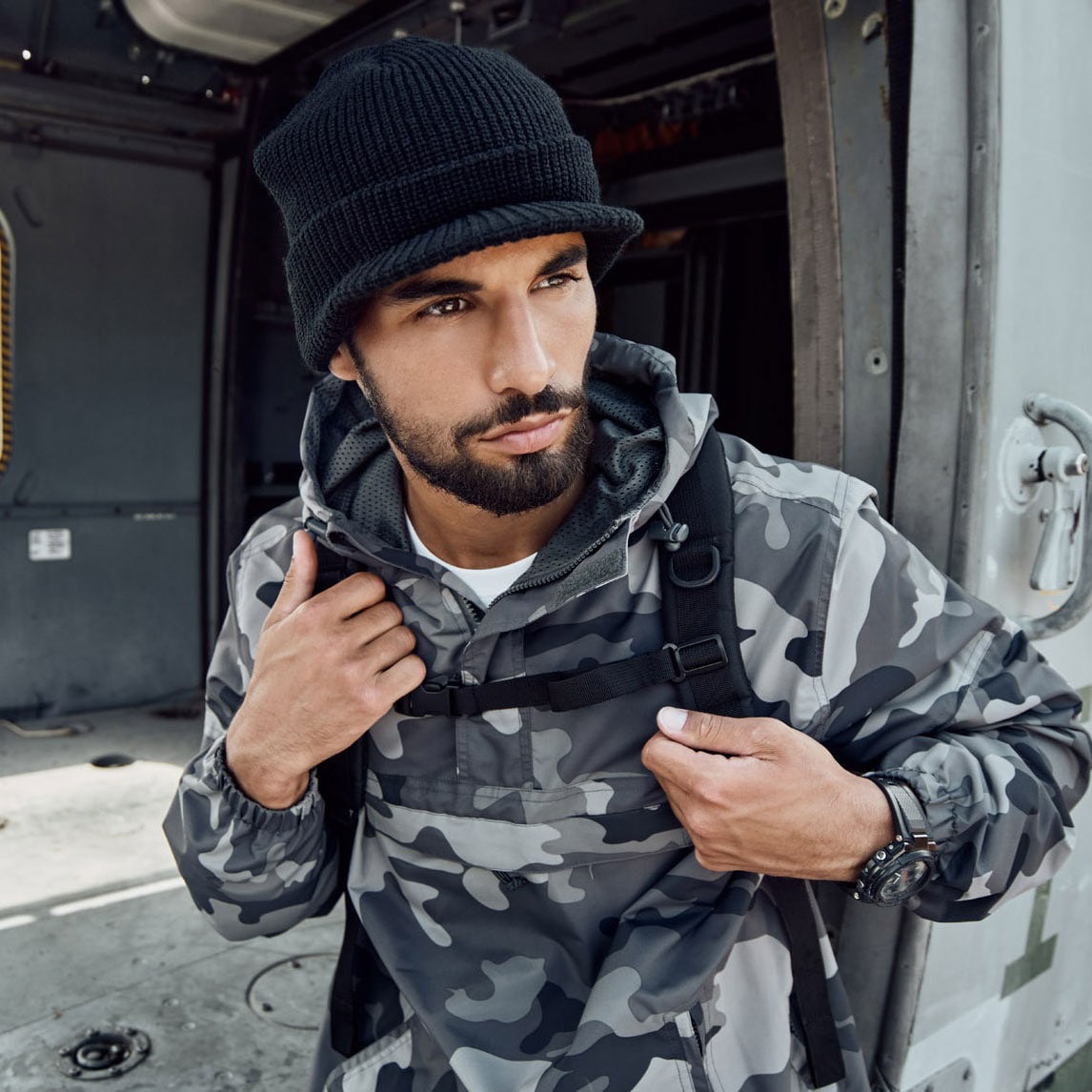 Brandit - Summer Windbreaker Jacke - Windjacke aus Polyester - Grey Camo